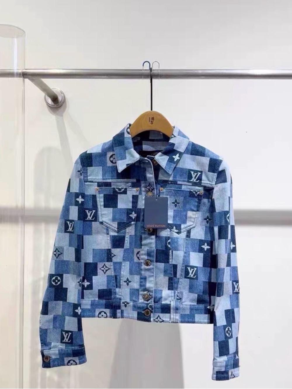 Louis Vuitton Blue Patchwork Monogram Denim Jacket